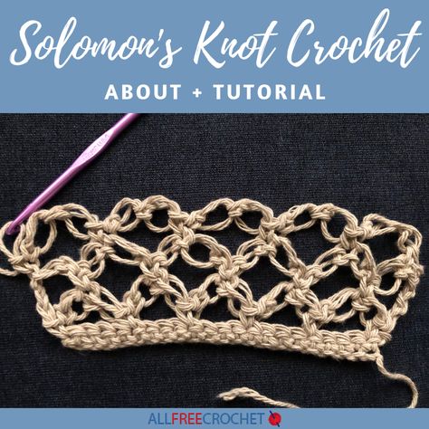 Solomon Knot Crochet, Love Knot Crochet, Solomons Knot, Unique Crochet Stitches, All Free Crochet, Crochet Stitches Video, Crochet Stitches Tutorial, Crochet Stitches Patterns, Crochet Diagram