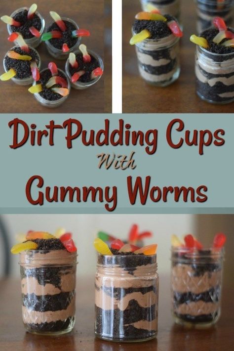 Gummy Worms Recipe, Earth Day Ideas, Gummy Recipe, Dirt Pudding Cups, Earth Day Activities For Kids, Dirt Dessert, Ideas For Camping, Dirt Pudding, Oreo Dirt