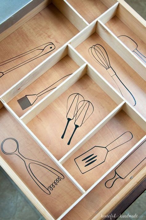 Diy Kitchen Drawer Ideas, Interior Boho, Diy Organizer, Kitchen Design Diy, Drawer Organization, Decor Ikea, Diy Drawers, Kitchen Drawer Organization, Interior Vintage