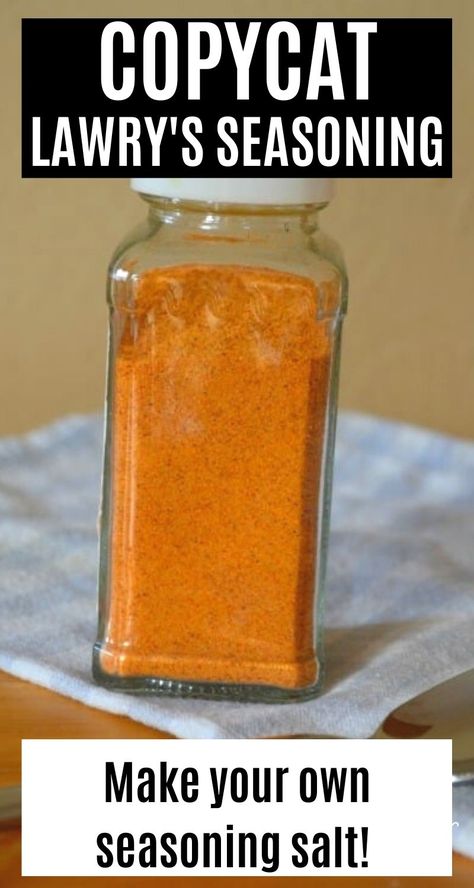 Make your own copycat Lawry's seasoned salt with this easy and delicious recipe. This seasoning adds great flavor to chicken, fish, homemade Chex Mix or almost anything! #seasoning #copycat #lawrys #spicemix Lawrys Seasoning Salt Recipe, Seasoning Salt Recipe, Diy Spice Mix, Homemade Chex Mix, Homemade Seasoning Salt, Homemade Dry Mixes, Dry Rub Recipes, Homemade Spice Mix, Spice Blends Recipes