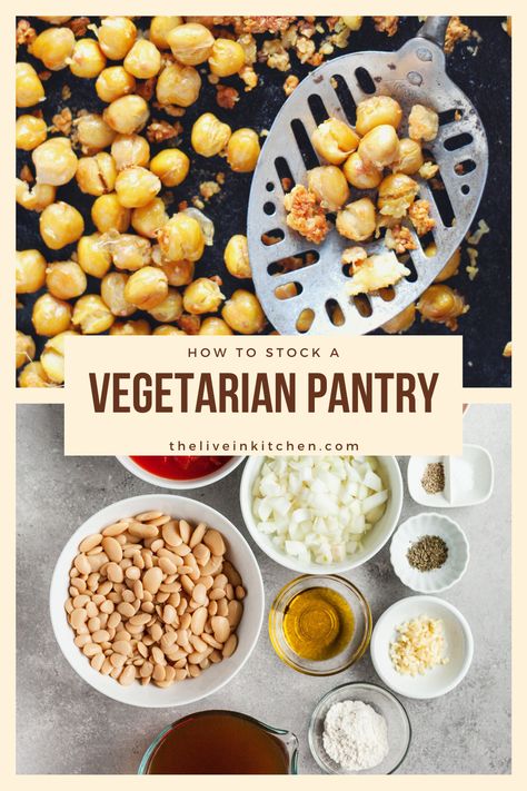 Vegetarian Pantry Staples, Being Vegetarian, Vegetarian Chili Easy, Stock Your Pantry, Vegan Pantry, Non Dairy Milk, Camp Food, Meatless Dinner, Pantry Ideas