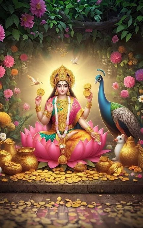 Maha Lakshmi Images, Mahalakshmi Goddesses Hd Wallpaper, Radha Krishna Art Beautiful, Laxmi Goddess, Maha Laxmi, Navratri Devi, Lakshmi Maa, Laxmi Maa, Navratri Devi Images