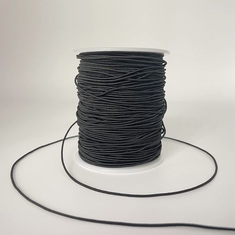 PRICES MAY VARY. EXCELLENT FLEXIBILITY - Elastic string is highly stretchable and can easily return to its original length without deformation within the allowable stretch elastic deformation. DURABLE MATERIAL - Elastic thread is made of nylon polyester fabric material and rubber weave, the bracelet rope is durable, strong, soft and long-lasting elasticity. EASY TO USE - Stretch string is about 1 mm thick and 110 yards. Easy to stretch and bind when used. BEADING CORD FOR JEWELRY MAKING - Elasti Necklaces Black String, Adjustable Black Metal Braided Bracelet, Casual Black Hand-strung Beads, String For Bracelets, Adjustable Black Hand-strung Braided Bracelet, Bracelet Business, Bracelet Rope, Pebble Jewelry, Mini Bracelet