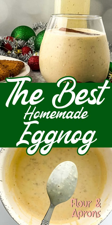 This is the best homemade eggnog and is perfect for a cold winter evening by the fire or a special Christmas eve treat. Home Made Egg Nog, Easy Eggnog Recipe, Egg Nog Recipe, Homemade Eggnog Recipe, Cider Punch, Apple Cider Punch, Eggnog Recipe Homemade, Holiday Eggnog, Easy Eggnog