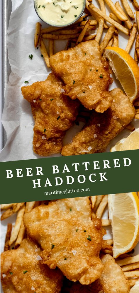 Beer Battered Haddock Recipes, Battered Haddock Recipes, Haddock Fish And Chips, Beer Battered Fish Sandwich, Fried Haddock Recipes Fish Fry, Haddock Fish Tacos, Haddock Fish Recipes, Haddock Sandwich, Fried Haddock Recipes