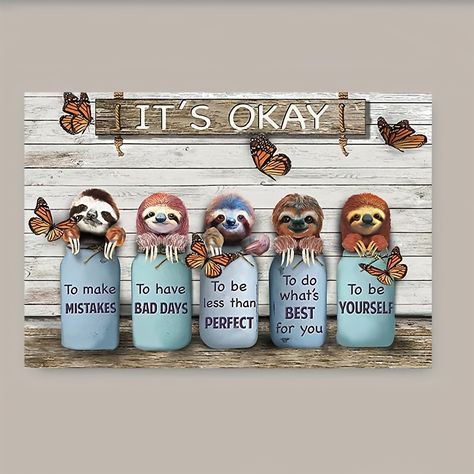 Faster shipping. Better service Animal Canvas Art, Butterfly Poster, Sloth Lovers, Animal Canvas, Fashion Wall Art, Canvas Gift, Art Kits, Canvas Decor, Animal Wall Art