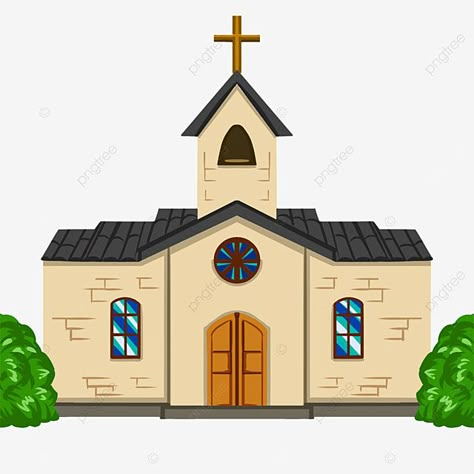 Community Places Pictures, Church Cartoon, Community Clipart, Town Cartoon, Building Clipart, Church Clipart, Church Illustration, Building Png, Places In The Community