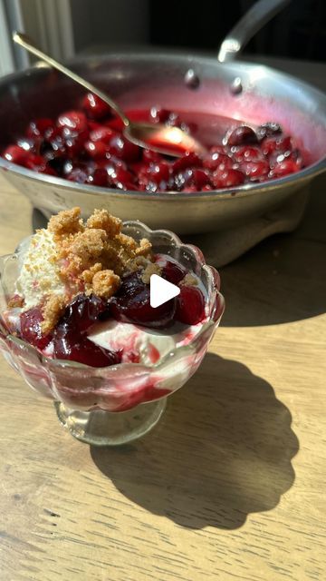 Hailee Catalano on Instagram: "cherries jubilee 🍒 a simple summer dessert with @madein   comment the word “pan” and I’ll DM you a link to save 10% on your first @madein order over $100 💓   #ad" Cherry Jubilee Dessert, Hailee Catalano, Cherries Jubilee, Simple Summer, Dried Cherries, Summer Dessert, Fruit Desserts, Summer Desserts, Cherry