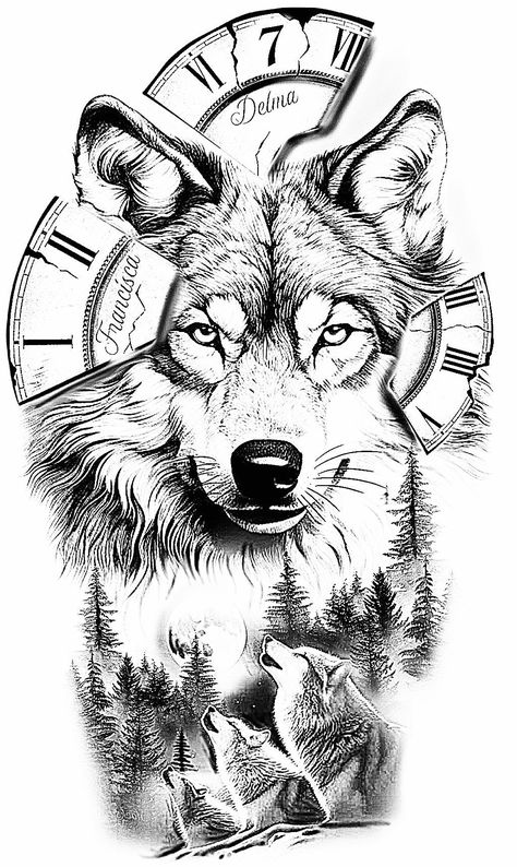 Wolf Face Tattoo, Wolf Tattoo Ideas, Viking Wolf, Wolf Tattoo Sleeve, Family Tattoo Designs, Native Tattoos, Realistic Tattoo Sleeve, Tiger Tattoo Design, Band Tattoo Designs