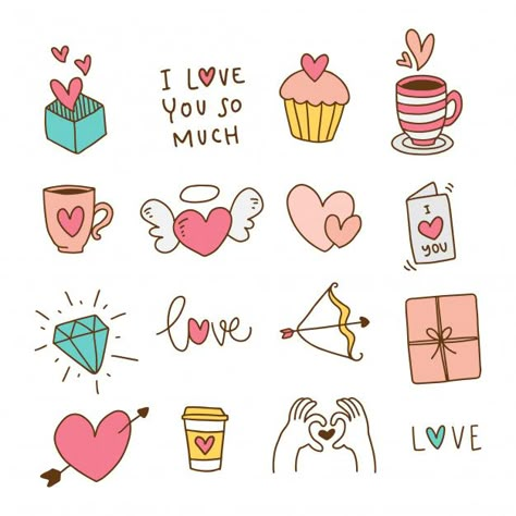 Brighten up the Upcoming Valentine’s Day with Free Graphics. #valentinesday #freegraphics #graphicdesign #love Day Stickers, Love You So Much, Cute Stickers, Premium Vector, I Love You, Valentine's Day, Doodles, Love You, I Love