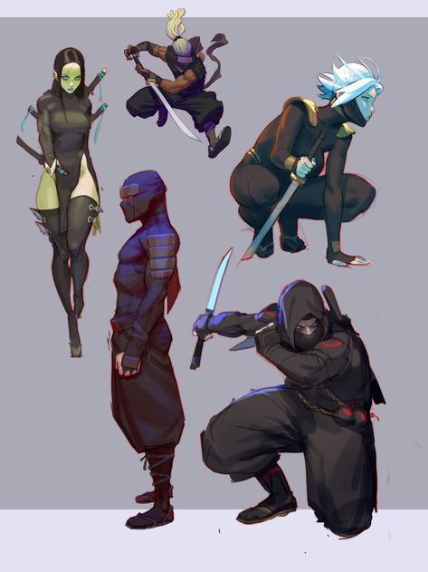 ArtStation - Old and new sketches, Aleksey Bayura New Sketches, Arte Ninja, Ninja Art, Male Character, Samurai Art, Superhero Design, Character Sheet, Superhero Art, Character Design References