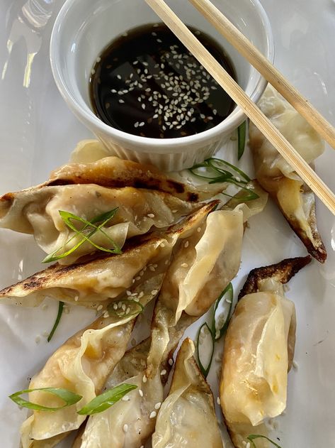 Spicy Butternut Squash Dumplings Butternut Squash Dumplings, Squash Dumplings, Spicy Butternut Squash, Mashed Butternut Squash, Wonton Wrappers, Sriracha Sauce, Dumpling Recipe, Half Baked Harvest, Acorn Squash