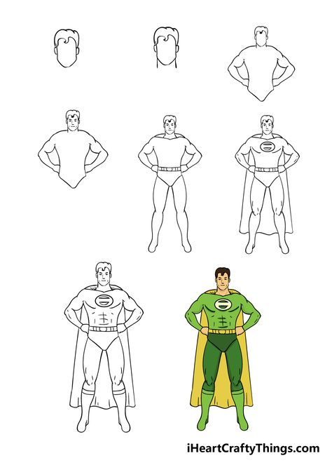 How to Draw A Superhero – A Step by Step Guide Draw Superhero, Super Hero Drawing, Draw Outfits, Superheroes Drawing, Superhero Drawings, Superhero Drawing, Trin For Trin Tegning, Superhero Images, Tree Drawings Pencil