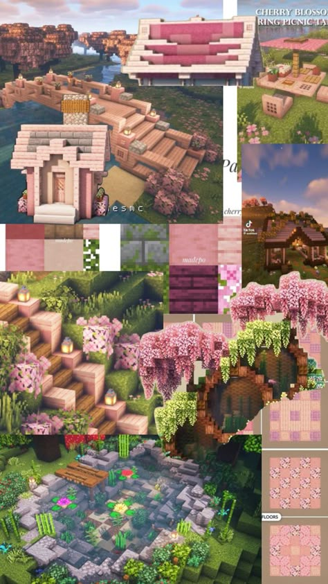 Some cute items and building to get creative with the new wood!  Cherry blossom wood is so cute! Cherry Blossom Minecraft, Blossom House, Cherry Blossom Theme, Cute Items, Minecraft Cottage, Cute Minecraft Houses, Minecraft Tips, Minecraft Inspo, Wood Building