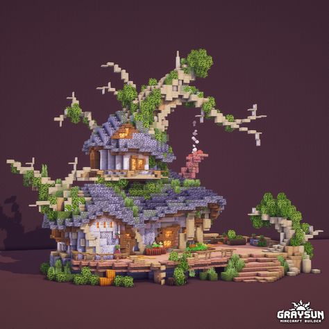 A fantasy overgrown house in Minecraft.
Download my builds on patreon ! Small Build Minecraft, Minecraft Building Ideas Pale Oak, Medieval Garden Minecraft, Pale Forest Minecraft House, Minecraft Giant Tree House, Minecraft Bayou House, Minecraft Greenhouse Blueprints, Minecraft Viking House Ideas, Whimsigoth Minecraft House