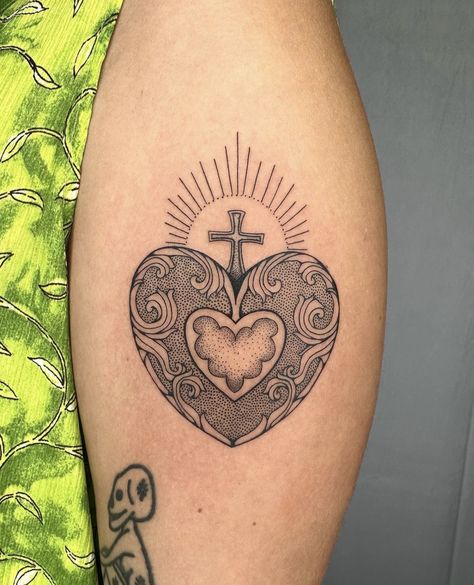 Original Art Tattoo, Rope Heart Tattoo, Immaculate Heart Tattoo, Mexican Style Tattoos, Mexican Heritage Tattoos, Mexican Inspired Tattoos, Butterfly Neck Tattoo, Mexican Tattoo, Sacred Heart Tattoos