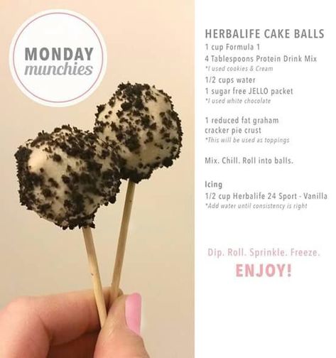 Herbalife cake pops Herbal Life Shakes, Herbalife Meal Plan, Herbalife Diet, Herbalife Protein, Herbalife Nutrition Club, Herbalife Shake Recipes, Sugar Free Jello, Protein Baking, Nutrition Club