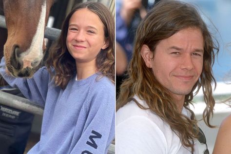 Mark Wahlberg Looks Just Like Daughter Grace, 12, as He Shares Throwback Photo with Long Hair Mark Wahlberg Daughter, Mark Wahlberg And Wife, Donnie And Mark Wahlberg, Rhea Durham, Equestrian Events, Mark Wahlberg, Horse Jumping, Jimmy Fallon, Grow Out