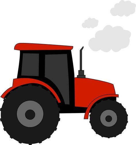 Red tractor, illustration, vector on white background. Red Tractor, Icon Set Vector, Tractor, White Background, Clip Art, ? Logo, Red