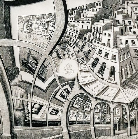 https://flic.kr/p/KtyeH9 | M.C. Escher, Print Gallery, 1956 5/12/18 #mfaboston Escher Art, M C Escher, Mc Escher, Dutch Artists, Caravaggio, Ex Libris, Op Art, Graphic Artist, Optical Illusions