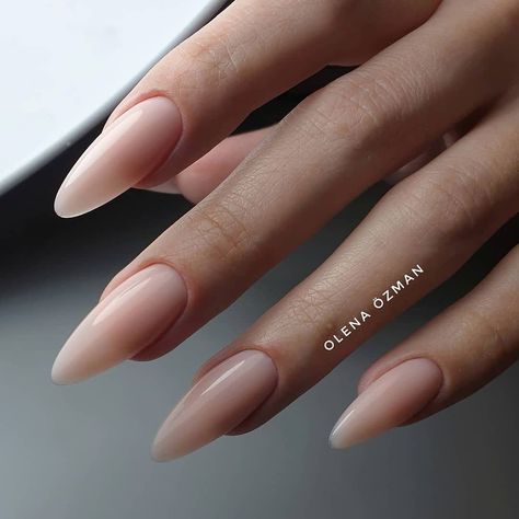 Chunky Fingers Nails, Nails Acrylic Neutral Classy, Natural False Nails, Bone Colored Nails, Clear Almond Acrylic Nails, Tan Nails Engagement Ring, Cream Colored Nails Acrylic, Minimalist White Nails Art Designs, Classy Business Nails