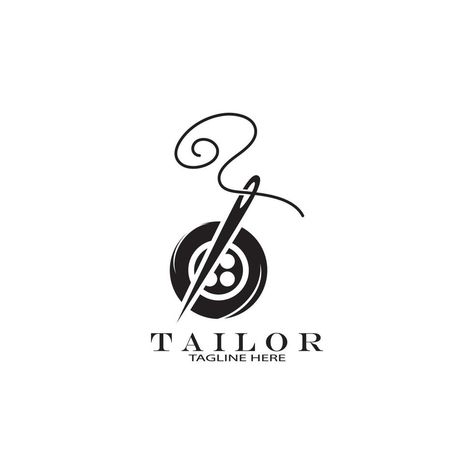 tailor logo icon illustration template combination of buttons for clothes, thread and sewing machine, for clothing product design, convection companies, fashion in vector form Tailor Machine Logo, Sewing Machine Logo, Sewing Business Logo, Tailor Logo, Bridal Logo, Machine Logo, Sewing Logo, Corporate Logo Design, T Shirt Logo Design