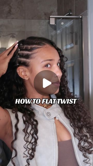 Ashlee West 🥥 on Instagram: "How to flat twist your own hair 🤝🏽" Flat Twist With Curls, Side Twist Hairstyles, Front Twist Hairstyles, How To Flat Twist, Ashlee West, Flat Twists, Flat Twist Hairstyles, Side Part Hairstyles, Hair Instagram