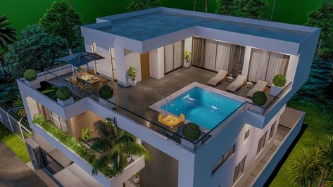 What do you think about having a Roof top swimming pool? Let's see in the comments🤔 . . . #fdgafrica #architecture #design #render #swimmingpool House Design With Swimming Pool, Pool On The Roof, Auditorium Plan, Swimming Pool Designs, Roof Top, Dream House Exterior, Pool Designs, Luxury Villa, Swimming Pool