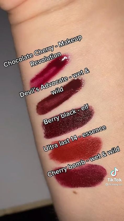 Red Cherry Lipstick, Dark Cherry Lip Gloss, Vampire Red Lipstick, Dark Red Lip, Dark Red Lipstick, Cherry Lipstick, Maroon Lipstick, Goth Vampire, Lipstick Kit