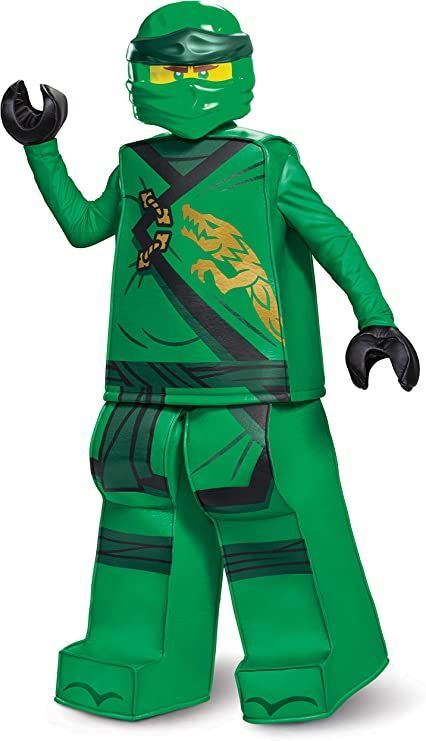 Funny Boy Costumes, High End Halloween Costumes, Ninja Fancy Dress, Ninjago Costume, Lego Hand, Lego Costume, Ninjago Lloyd, Lego Ninjago Lloyd, Costume For Kids