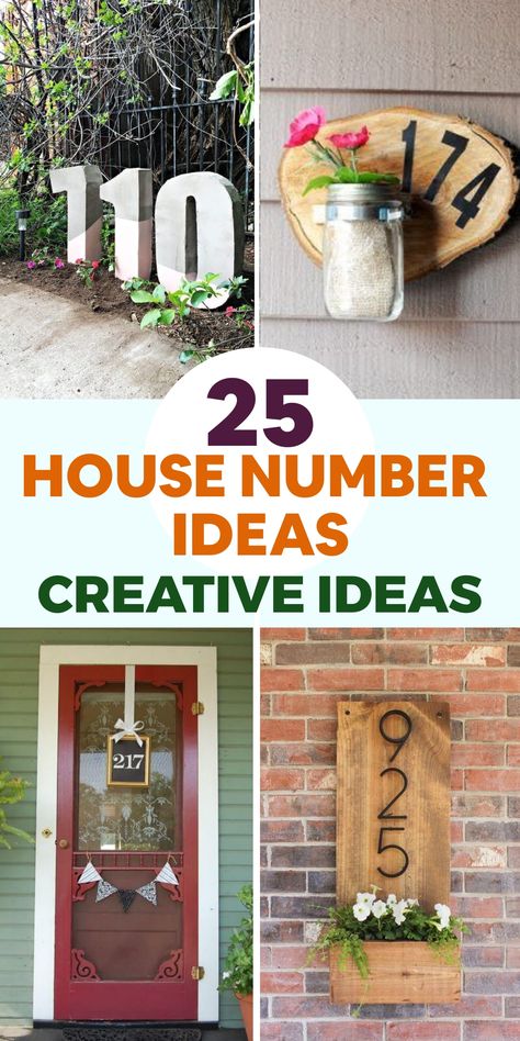 Enhance the appearance of your home's exterior with these imaginative house number concepts. Make a bold statement and showcase your personality by incorporating unique style elements. Personalize a mosaic house number plaque with vibrant tiles or ceramics for an eye-catching display that adds color and character to your entrance. Create a vertical succulent garden with integrated house numbers, combining greenery and eco-friendliness to highlight your address creatively. Creative House Number Ideas, House Number Ideas Outdoor, Diy Solar Lanterns, Kentucky Farmhouse, Discarded Objects, Unique House Numbers, House Number Ideas, Hanging Planter Boxes, Address Marker