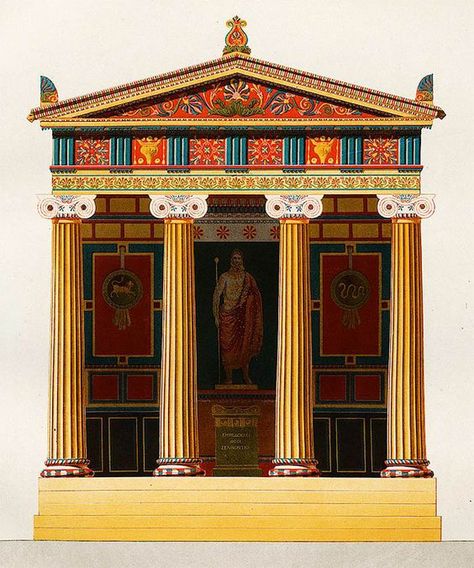 Greece Architecture, 19th Century France, Architecture Antique, Bangunan Minecraft, Hellenistic Period, Greek Temple, Ancient Greek Architecture, Architectural Model, Roman Architecture