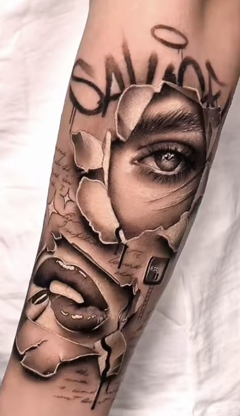 Shen Long Tattoo, Thigh Piece Tattoos, Colour Tattoo For Women, Chicano Tattoos Sleeve, Feminine Tattoo Sleeves, Realistic Tattoo Sleeve, Chicano Style Tattoo, Graffiti Tattoo, Chicano Tattoos