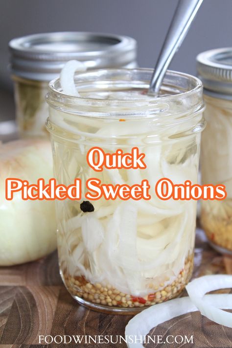 Sweet Onions Recipe, Pickle Onions, Pickle Onions Recipe, Quick Pickle, Pickled Vegetables Recipe, Quick Pickled Onions, Sweet Onions, Quick Pickled, Refrigerator Pickles