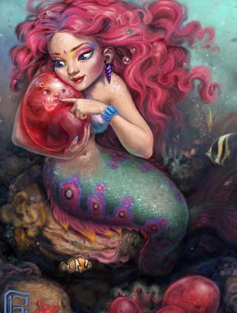 Little mermaid egg baby! Mermaid Cove, Fantasy Mermaids, Mermaid Baby, Mermaid Fairy, Digital Art Gallery, Mermaid Dreams, Mermaids And Mermen, Baby Mermaid, Mermaid Life