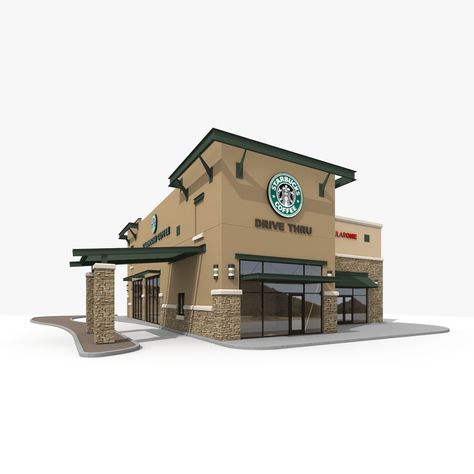 Starbucks Bloxburg Build Layout, Sims 4 Starbucks Build, Starbucks Building Design, Hammer Reference, Starbucks Bloxburg, Starbucks Building, Starbucks Restaurant, Starbucks Exterior, Diorama Coffee Shop