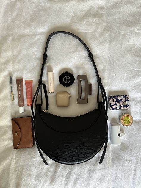 Whats in my bag, polene, purse, luxury bag Polene Dix Outfit, Black Polene Bag, Polene Numero Dix Bag Outfit, Polene Numero Dix Bag, Polene Bag Outfit, What Is In My Bag, Polene Bag, Affordable Bags, Going Out Bag