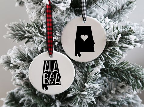 Alabama Christmas Ornaments, Georgia Ornament, Alabama Christmas, State Christmas Ornaments, Colorado Christmas, Arizona Gifts, Maine Gifts, State Ornaments, Alabama Weddings