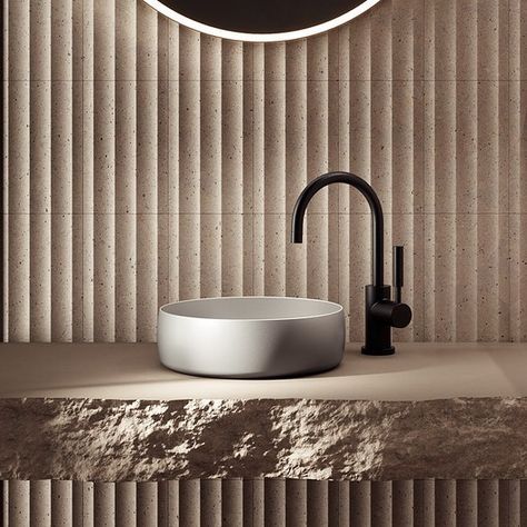 Bowl washbasin by Bette. Minimal countertop equipment that accomodates functional bathroom designs, available in 50 matte and glossy finishes. Bowl Washbasin, Bathroom Countertop Design, Cr Design, Functional Bathroom, Basin Bathroom, Washbasin Design, Tiles Bathroom, Public Architecture, Modern Toilet