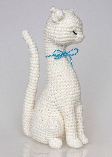 Amigurumi Cat Free Crochet Pattern - Amigurumi Realistic Cat Crochet Pattern, Crocheted Cat Pattern Free, Crochet Realistic Cat Free Pattern, Crochet Fluffy Cat Free Pattern, Crocheted Animals Free Patterns, Cat Crochet Pattern Free Amigurumi, White Cat Crochet, Crochet Cat Free Pattern, Cat Crochet Pattern Free