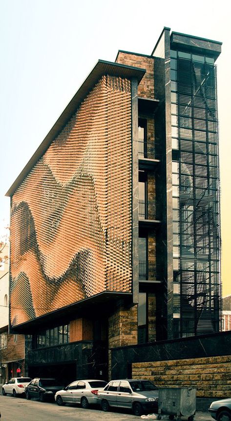 Parametric Brick Facade, Brick Parametric, Modern Brick Facade, Parametric Facade, Ad 100, Brick Detail, Brick Art, Facade Architecture Design, Parametric Architecture