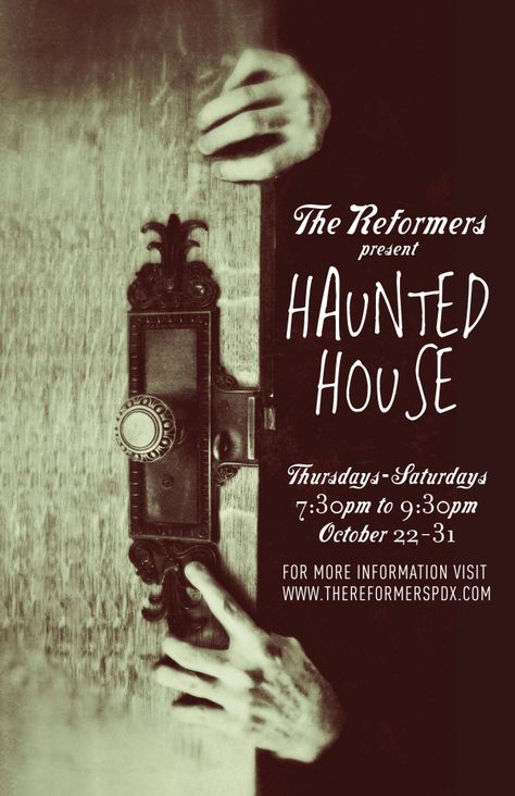 Haunted House Poster Ideas, Haunted House Poster, Halloween At Home, House Poster, Haunting Beauty, Door Poster, Haunted Forest, Event Graphics, Halloween Flyer