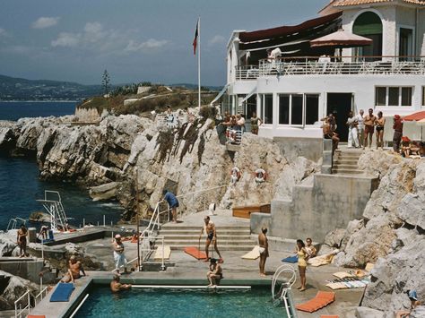 In honor of Tuscany's Il Pellicano turning 50 this year, we look back at more of the world's grandest, loveliest, and most iconic hotels. Hotel Chef, Hotel Eden, Eden Roc, Juan Les Pins, Lagoon Pool, Vogue France, Slim Aarons, Travel Hotel, Conde Nast Traveler