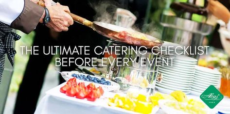 THE ULTIMATE CATERING CHECKLIST BEFORE EVERY EVENT Catering Checklist, Catering Checklist Free Printable, Catering Supplies Checklist, How To Start Catering Business Home, Event Planning Checklist Templates Party Planners, Catering Food Quantities, Catering Drinks, Event Checklist, Outdoor Catering