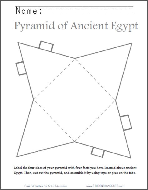 DIY Ancient Egyptian Pyramid | Fun end-of-unit project for kids. Pyramid Template, Ancient Egypt Crafts, Ancient Egypt Activities, Egypt Lessons, Ancient Egypt For Kids, Ancient Egypt Unit, Egypt Activities, Egyptian Crafts, Ancient Egypt Projects