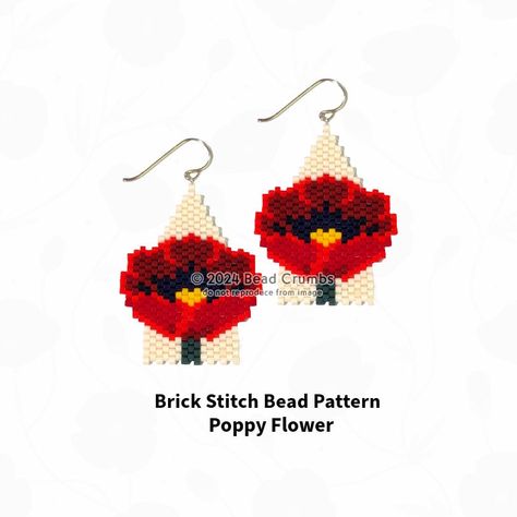 Miyuki Necklace, Flower Beaded Earrings, Seed Bead Jewelry Tutorials, Etsy Patterns, Miyuki Pattern, Fringe Earring, Stitch Earrings, Earrings Patterns, Beading Jewelery