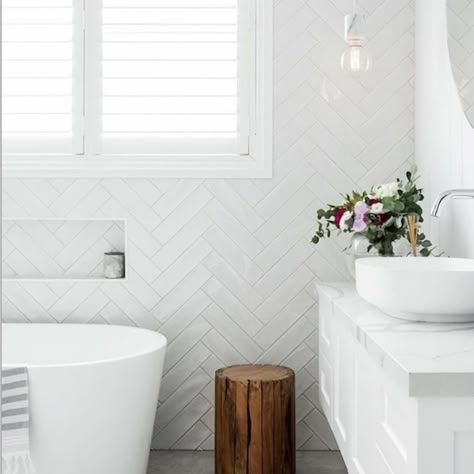 Herringbone Bathroom, Herringbone Tile Bathroom, White Herringbone Tile, Subway Tiles Bathroom, Herringbone Tile, White Subway Tile, Bathroom Wall Tile, Ceramic Wall Tiles, Tile Samples