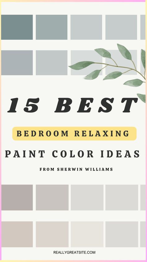 15 Best Relaxing Bedroom Paint Colors by Sherwin Williams Relaxing Bedroom Paint Colors, Relaxing Bedroom Paint, Cozy Bedroom Wall, Best Sherwin Williams Paint Colors, Bedroom Paint Colors Sherwin Williams, Room Color Ideas Bedroom, Best Sherwin Williams Paint, Bedroom Wall Paint Colors, Rainwashed Sherwin Williams