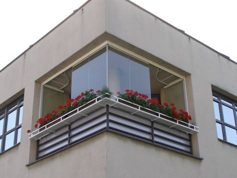 Closed Balcony Ideas, Enclosed Balcony Ideas, Unique Privacy Fence Ideas, Window Railing, Home Rooftop, Enclosed Balcony, Steel Security Doors, House Window Design, Glass Balcony