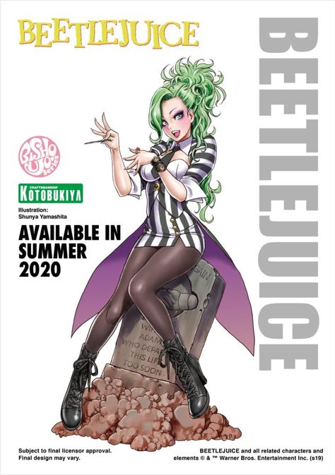 At the 2019 San Diego Comic-Con, Kotobukiya revealed the next entry into their Horror-themed bishoujo statue line - Beetlejuice! Illustration by Shunya Yamashita. The statue will be available Summer 2020! #Beetlejuice #Horror #Kotobukiya #bishoujo #statue Female Horror Characters, Horror Movie Art, Horror House, Bd Comics, Horror Movie Characters, Horror Characters, Monster Girl, Beetlejuice, Movie Art